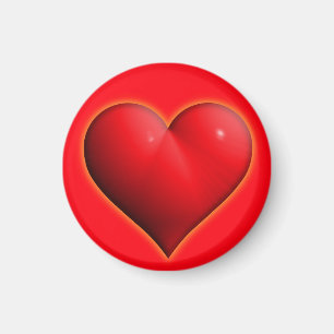Glowing Red 3-D Heart Magnet