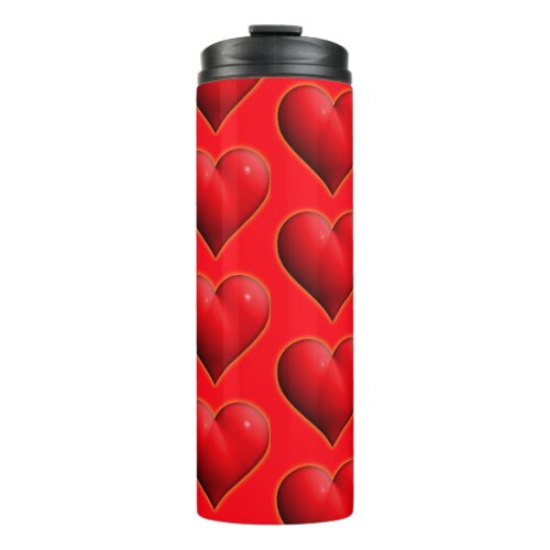 Glowing Red 3_D Heart Thermal Tumbler