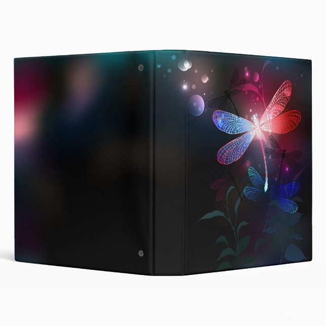 Glowing red dragonfly 3 ring binder (Background)