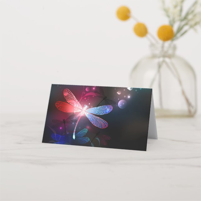 Glowing red dragonfly appointment card (Front)