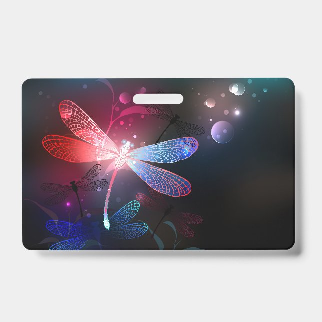 Glowing red dragonfly badge (Front)
