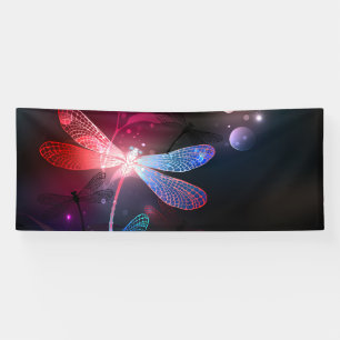 Glowing red dragonfly banner