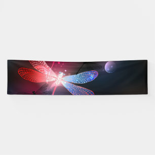 Glowing red dragonfly banner