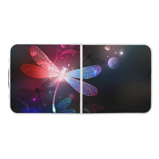 Glowing red dragonfly beer pong table (Top)