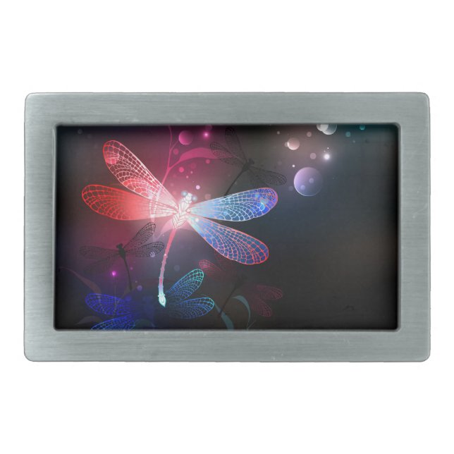 Glowing red dragonfly belt buckle (Front)