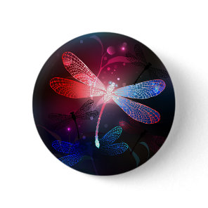 Glowing red dragonfly button