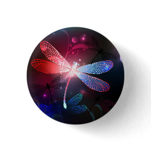 Glowing red dragonfly button