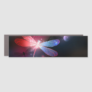Glowing red dragonfly car magnet