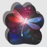 Glowing red dragonfly