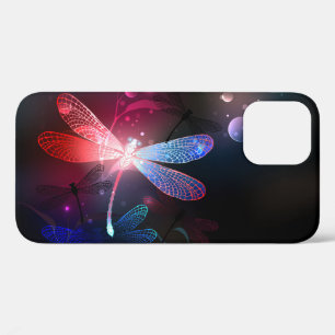 Glowing red dragonfly iPhone 12 pro case