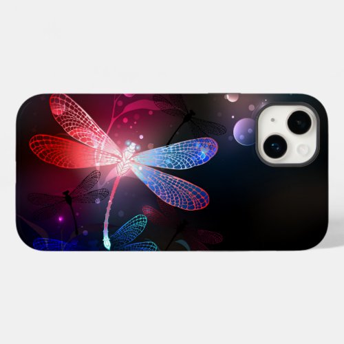 Glowing red dragonfly Case_Mate iPhone 14 plus case