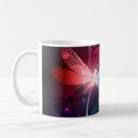 Glowing red dragonfly