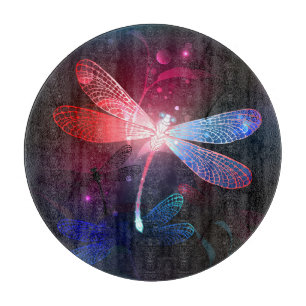 Glowing red dragonfly cutting board