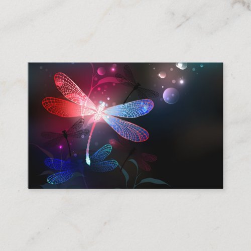 Glowing red dragonfly discount card