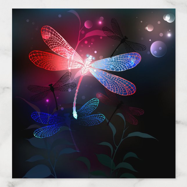 Glowing red dragonfly envelope liner (Design)