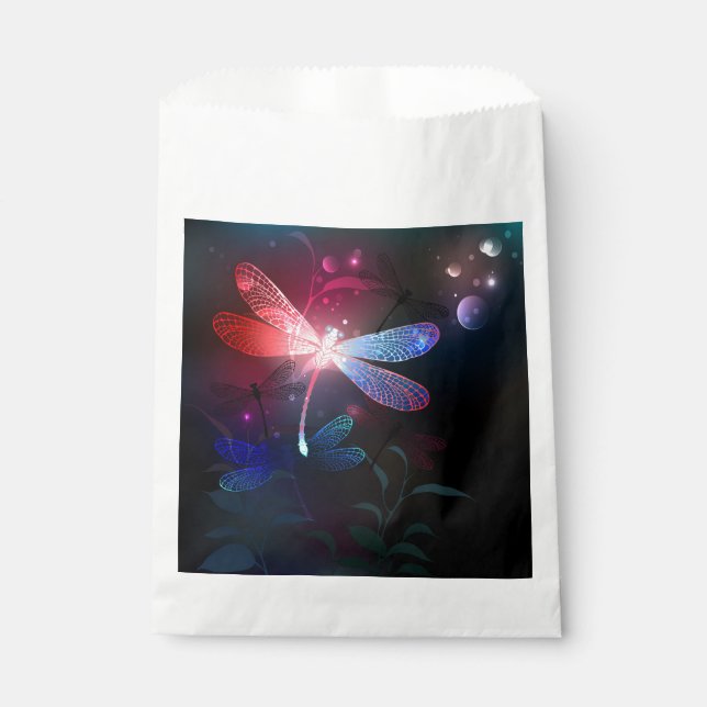 Glowing red dragonfly favor bag (Front)