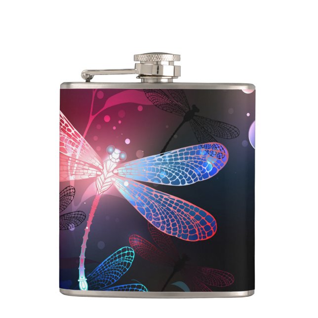 Glowing red dragonfly flask (Front)