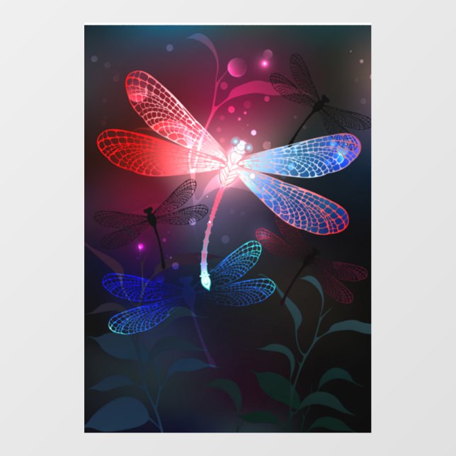 Glowing red dragonfly floor decals (Front)