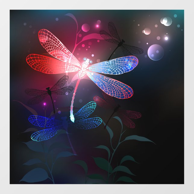 Glowing red dragonfly floor decals (Front)