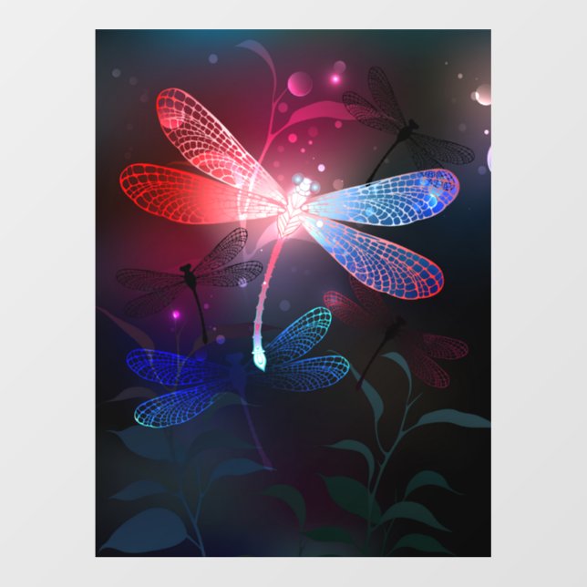 Glowing red dragonfly floor decals (Front)