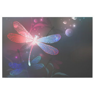Glowing red dragonfly gallery wrap