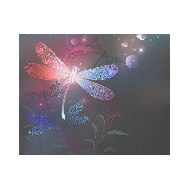 Glowing red dragonfly gallery wrap (Front)