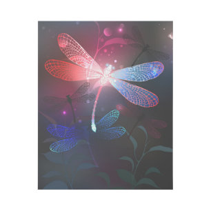 Glowing red dragonfly gallery wrap