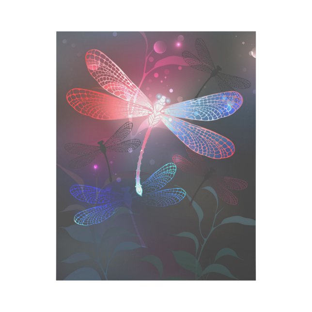 Glowing red dragonfly gallery wrap (Front)