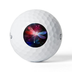 Glowing red dragonfly golf balls