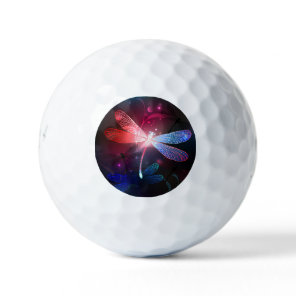 Glowing red dragonfly golf balls