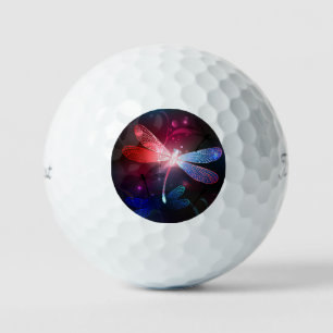 Glowing red dragonfly golf balls