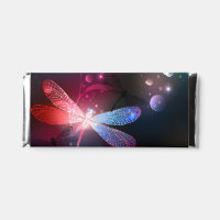 Glowing red dragonfly