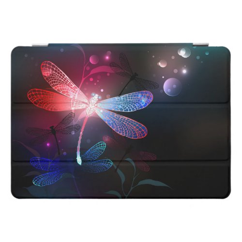 Glowing red dragonfly iPad pro cover