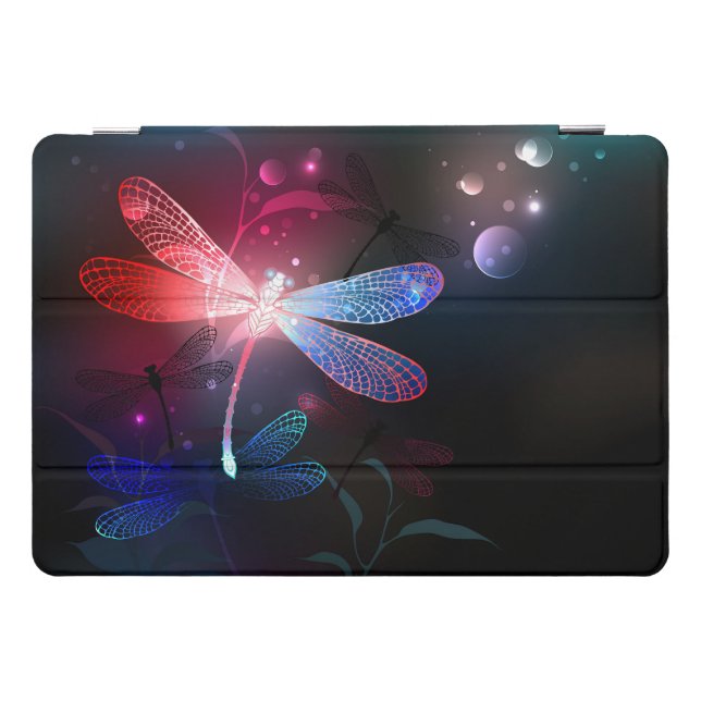 Glowing red dragonfly iPad pro cover (Horizontal)