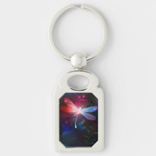 Glowing red dragonfly keychain