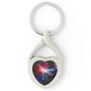 Glowing red dragonfly keychain