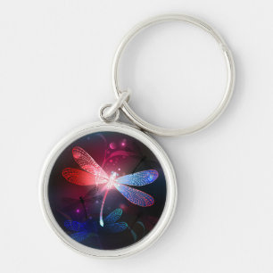 Glowing red dragonfly keychain