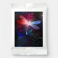 Glowing red dragonfly