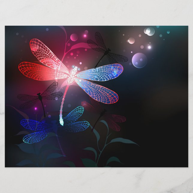 Glowing red dragonfly letterhead (Front)