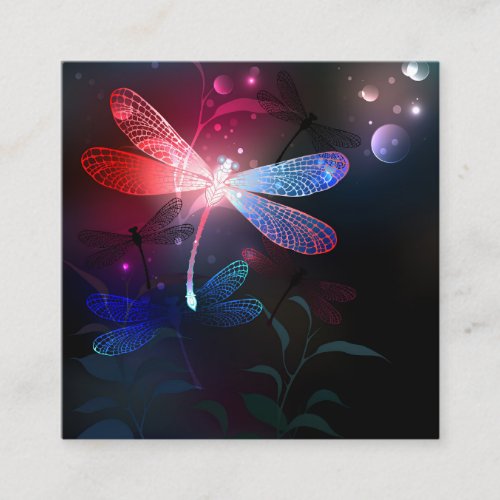 Glowing red dragonfly loyalty card