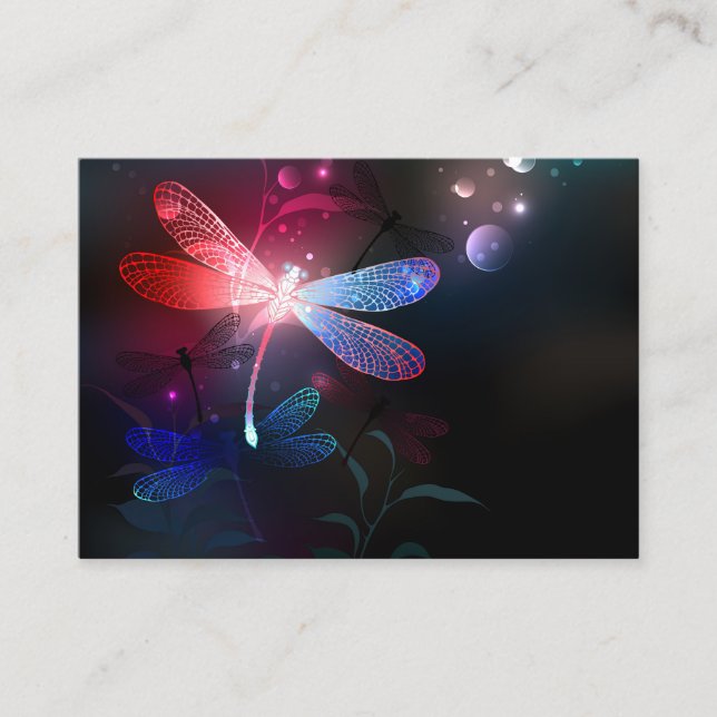 Glowing red dragonfly loyalty card (Front)