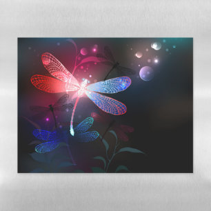 Glowing red dragonfly magnetic dry erase sheet