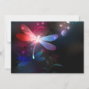 Glowing red dragonfly magnetic invitation