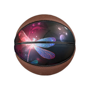 Glowing red dragonfly mini basketball