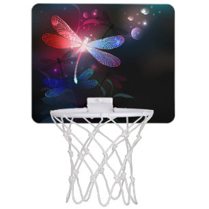 Glowing red dragonfly mini basketball hoop