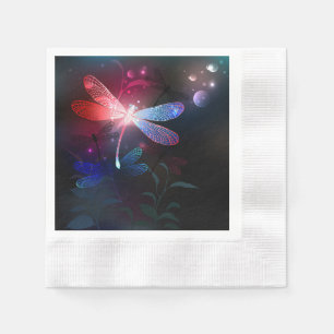 Glowing red dragonfly napkins
