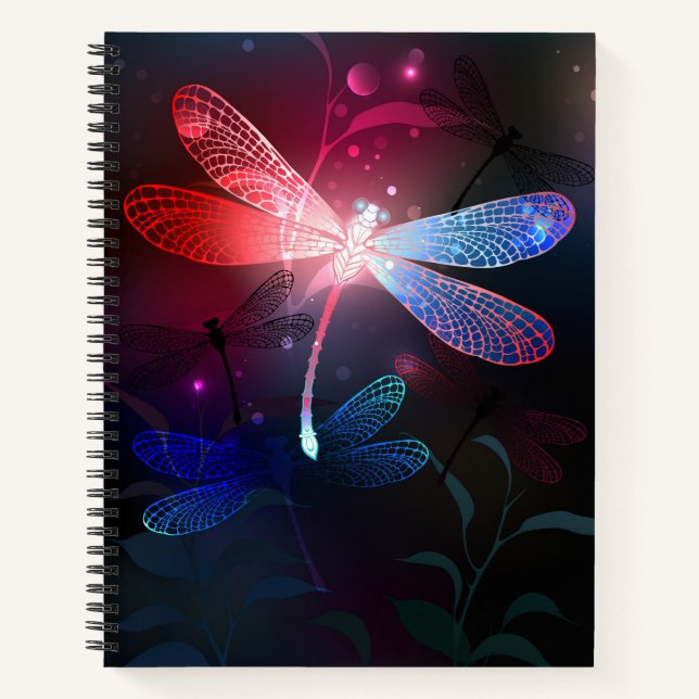 Glowing red dragonfly notebook (Front)