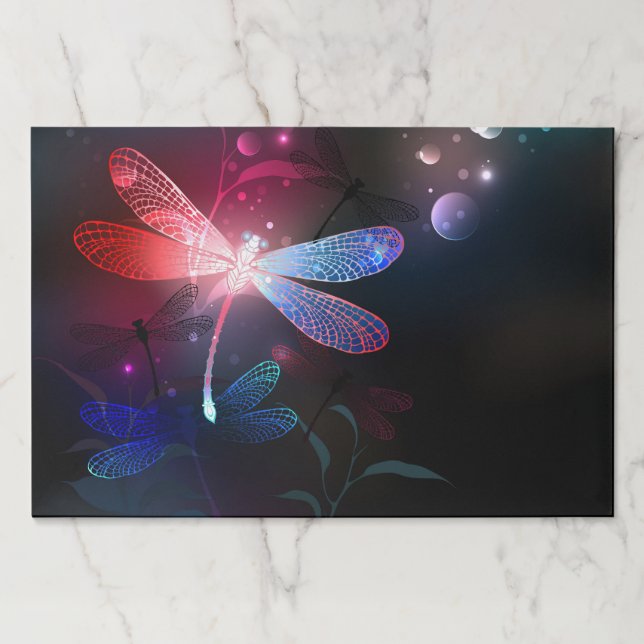 Glowing red dragonfly paper pad (Front)