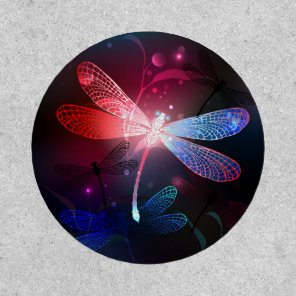 Glowing red dragonfly patch