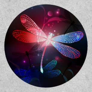 Glowing red dragonfly patch